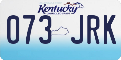 KY license plate 073JRK