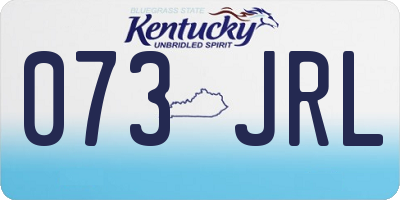 KY license plate 073JRL