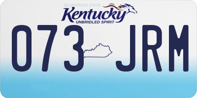 KY license plate 073JRM