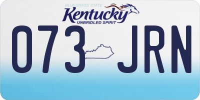 KY license plate 073JRN