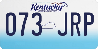KY license plate 073JRP