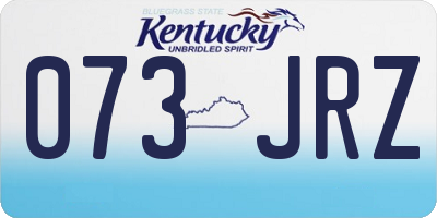 KY license plate 073JRZ
