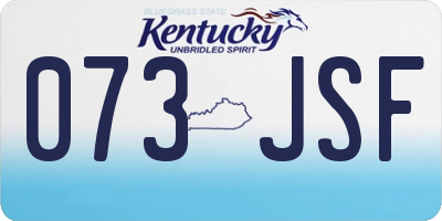 KY license plate 073JSF