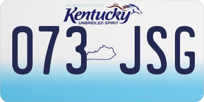KY license plate 073JSG