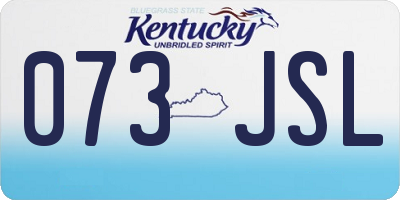 KY license plate 073JSL