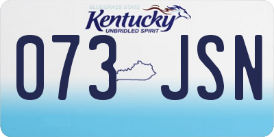 KY license plate 073JSN