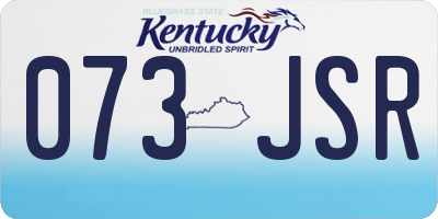 KY license plate 073JSR