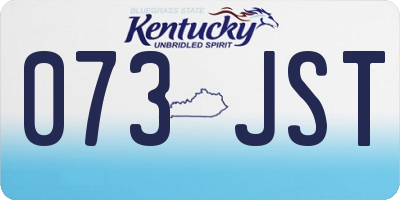 KY license plate 073JST