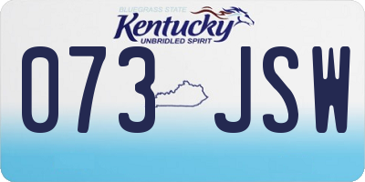 KY license plate 073JSW
