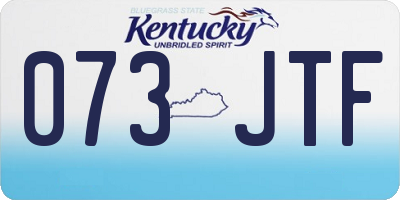 KY license plate 073JTF