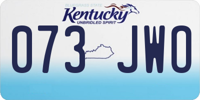 KY license plate 073JWO