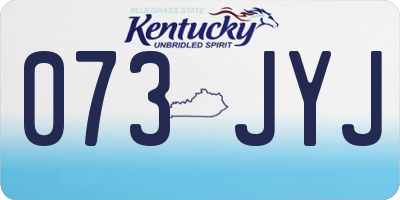 KY license plate 073JYJ