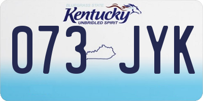 KY license plate 073JYK