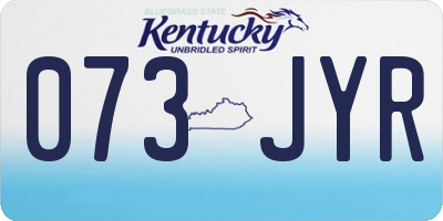 KY license plate 073JYR