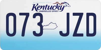 KY license plate 073JZD