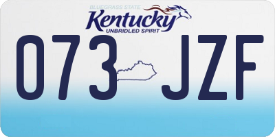 KY license plate 073JZF