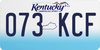 KY license plate 073KCF