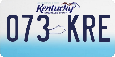 KY license plate 073KRE
