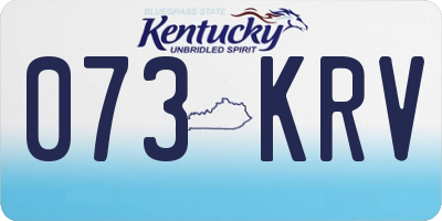 KY license plate 073KRV