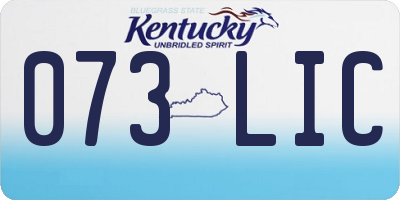 KY license plate 073LIC