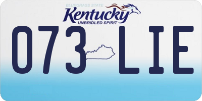KY license plate 073LIE