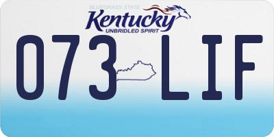 KY license plate 073LIF