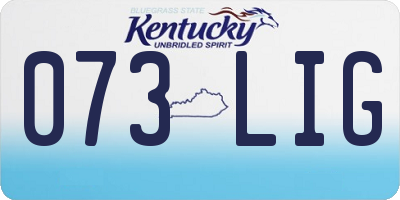 KY license plate 073LIG