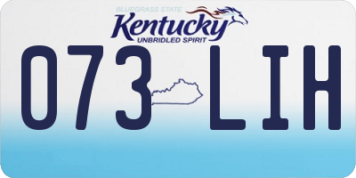 KY license plate 073LIH