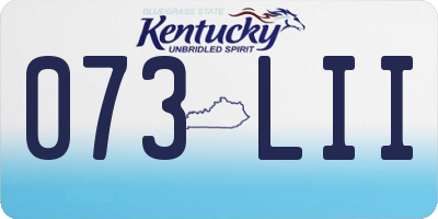 KY license plate 073LII