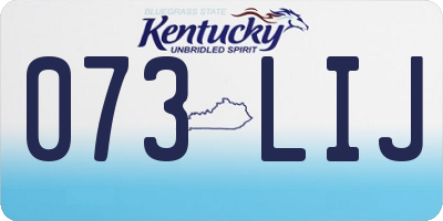 KY license plate 073LIJ
