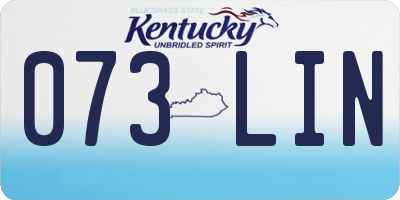 KY license plate 073LIN