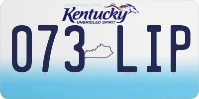 KY license plate 073LIP