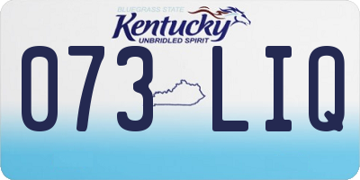 KY license plate 073LIQ