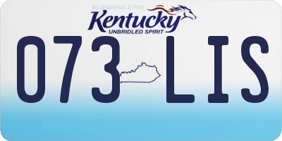 KY license plate 073LIS