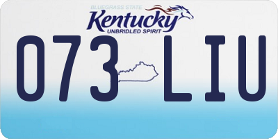 KY license plate 073LIU