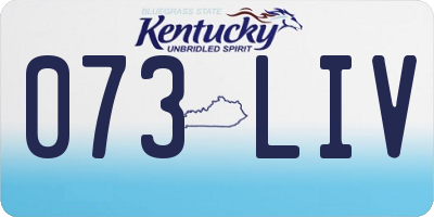 KY license plate 073LIV