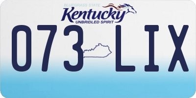 KY license plate 073LIX