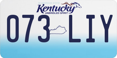 KY license plate 073LIY