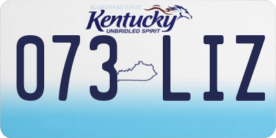 KY license plate 073LIZ