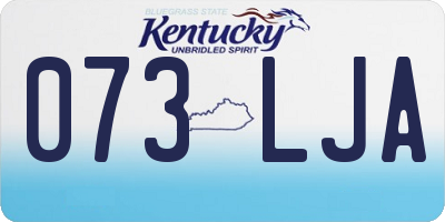 KY license plate 073LJA
