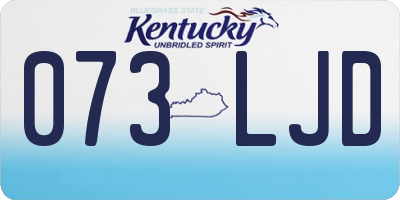 KY license plate 073LJD