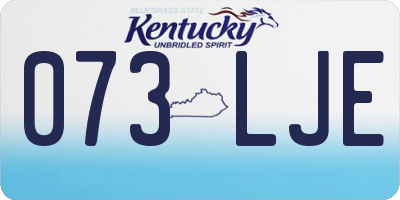 KY license plate 073LJE