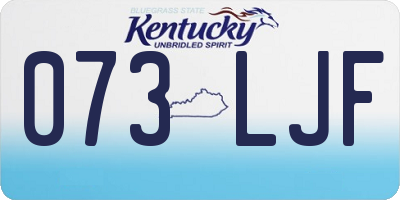 KY license plate 073LJF