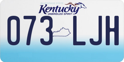 KY license plate 073LJH