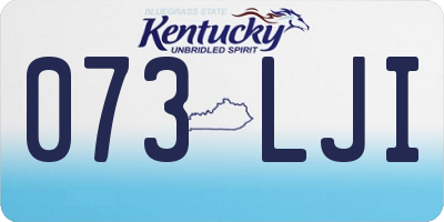 KY license plate 073LJI