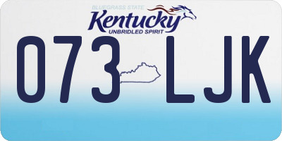 KY license plate 073LJK