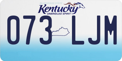 KY license plate 073LJM