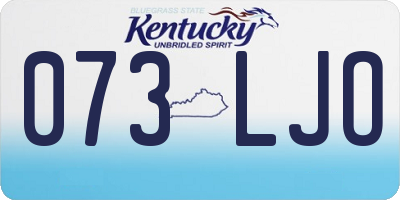 KY license plate 073LJO