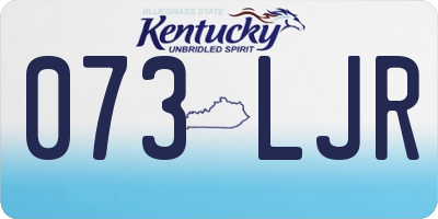 KY license plate 073LJR