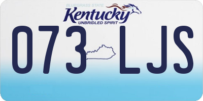 KY license plate 073LJS